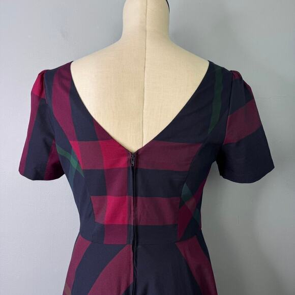 Modcloth I Rest My Grace Plaid Midi Dress Twee A-Line Short Sleeve Women's Sz 6 - Picture 7 of 12